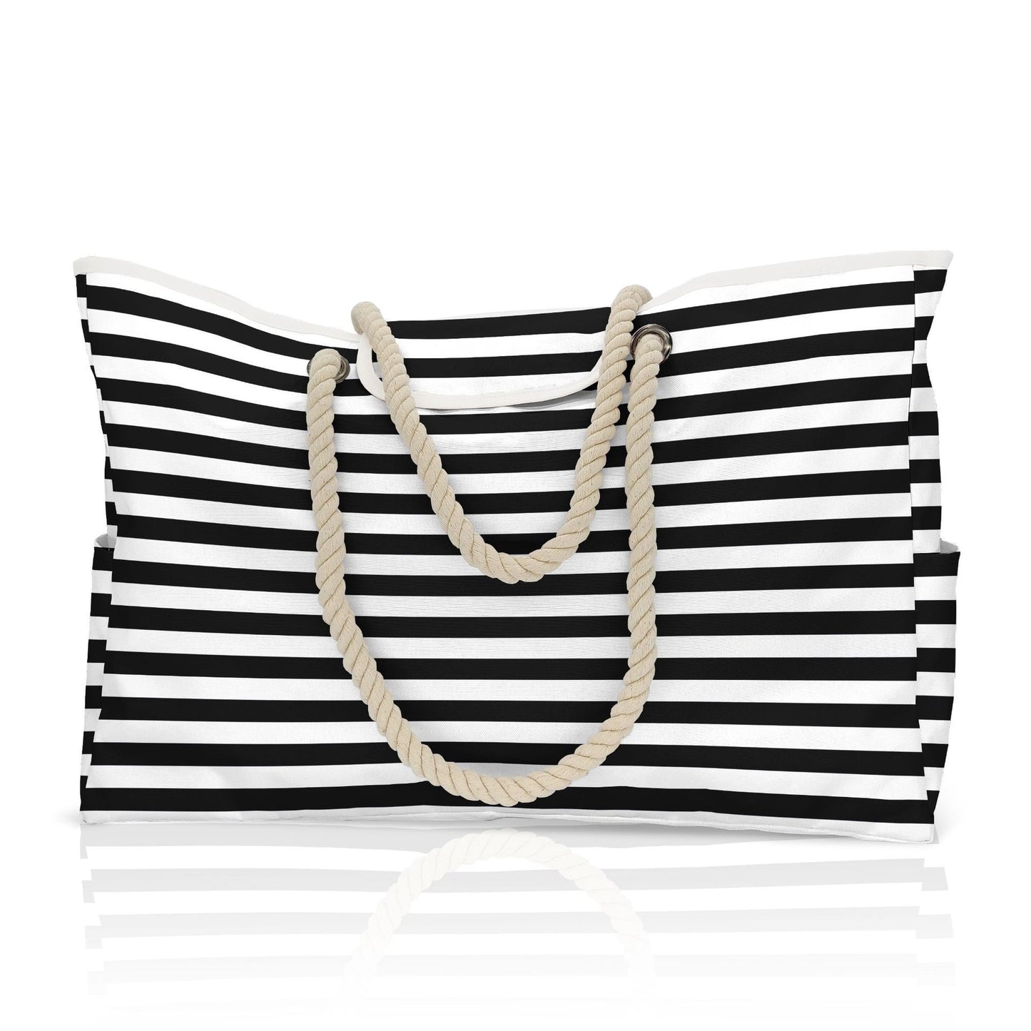 Women's Large Capacity Printed Striped Beach Bag