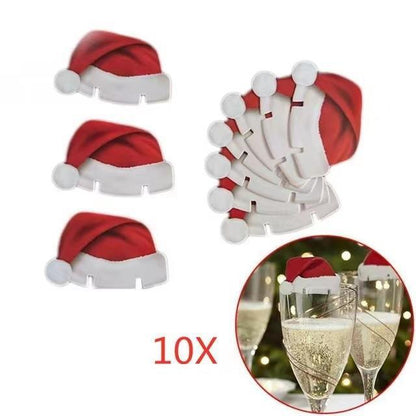 Christmas Hat Wine Glass Card Christmas Wine Glass Champagne Cup Card